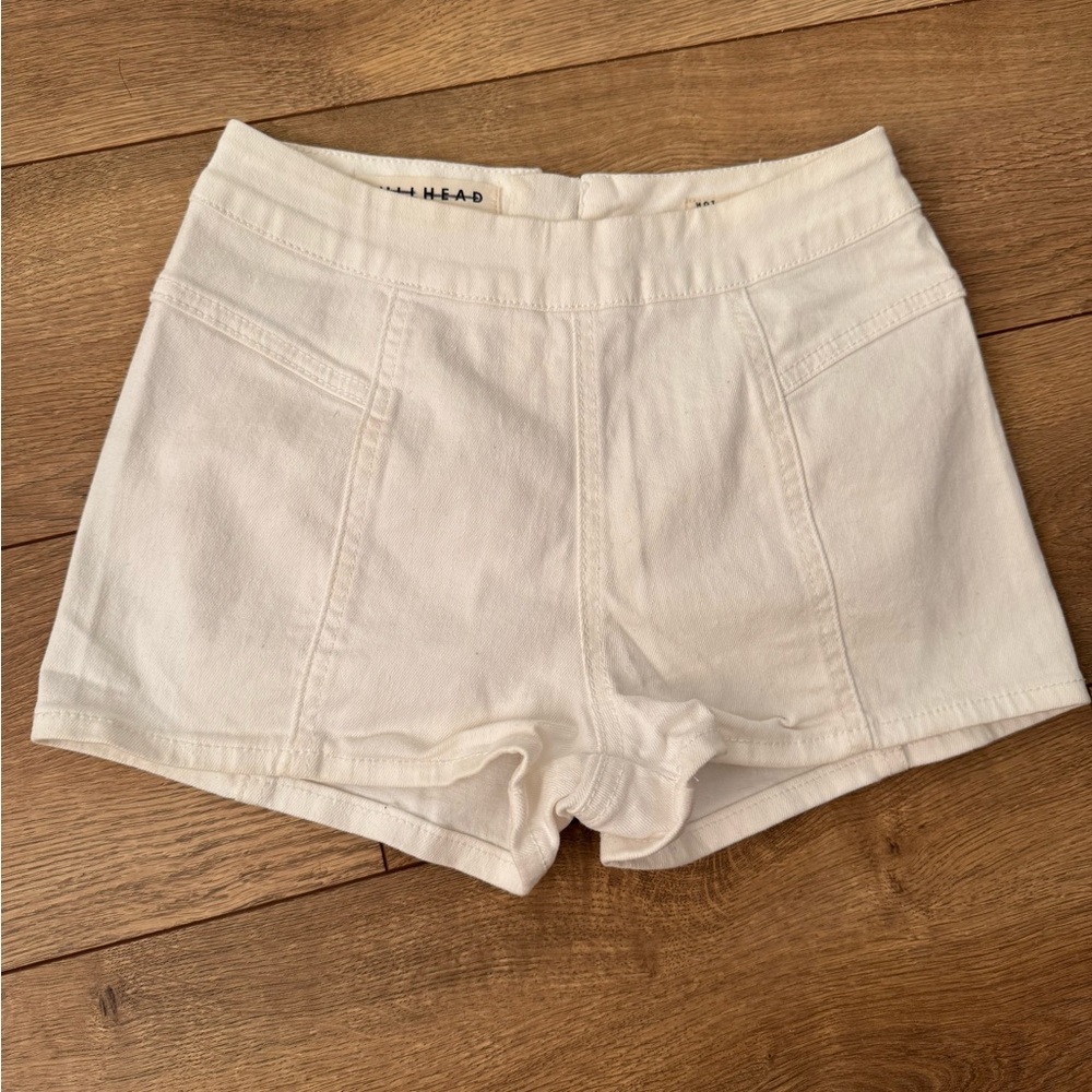 Madewell White High-Rise Cotton Blend Shorts